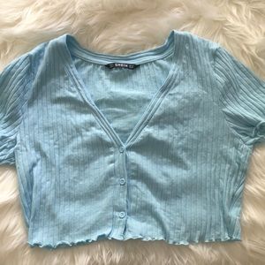 Baby blue crop top